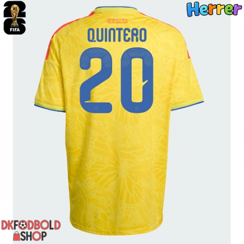 Colombia Juan Fernando Quintero #20 Hjemmebanetrøje VM 2026 Kort ærmer